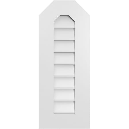 Ekena Millwork Octagonal Top Surface Mount PVC Gable Vent w/ 3-1/2"W x 1"P Standard Frame, 12"W x 30"H GVPOT12X3001SN